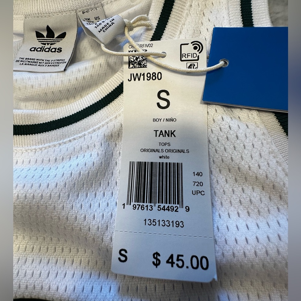Adidas Originals Jersey with Green & Black Accents, NWT, Boys/Girls Small - Picture 7 of 9